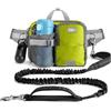 ETACCU Guinzaglio da corsa per cani, guinzaglio per cani a mani libere con cintura da passeggio in vita, resistente 2 manici per camminare, riflettente ammortizzante 120-180 cm (verde)