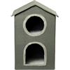 PawHut Casetta per Gatti con Cuscini Lavabili 42x46x59.5 cm Grigio