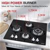 IsEasy 64 cm 4 Fuochi Cucina Piano Cottura Vetro Nero Fornello da Incasso