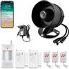 Fuers Allarme Casa Senza Fili 2.4GHz Wifi,115dB Forte Sirena con Telecomando e Sensori di Sicurezza Domestica per Porte e Finestre con Allarme Tuya Smart dell'app, Antifurto casa Garage Capannone Negozio