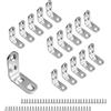 SZWLJ 16 Pezzi Connettori Angolari Acciaio Inox, 40x40 mm, Con 64 Viti M4 | Fissaggio 90° Per Mobili, Tavolo, Sedia, Finestre E Giunti