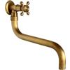 KOPYFANTAP Rubinetto Giardino,Rubinetto in Ottone Anticato per Lavandino Cucina Bagno Lavabo Mop Pool, Rubinetti Acqua Fredda Girevole con Maniglia a Croce Interfaccia G1/2,SL-0602