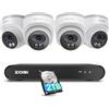 ZOSI 4MP Kit Videosorveglianza PoE Esterno, 4x 4MP Telecamera PoE, 8CH 5MP NVR con 2TB HDD, IR Visione Notturna 30m, Rilevamento di Persone, Registra Audio, Accesso Remoto, C220