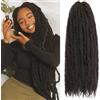 Samtress Confezione da 8 extension per capelli Marley Twistn da 61 cm, pre-soffici, ricci afro, crespi e ricci, per trecce Jumbo Twist marrone scuro, capelli lunghi afro crespi sintetici per donne