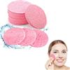 JCUGSBS 30 Pezzi Spugnette Viso Pulizia, Spugna Facciale Compressa Riutilizzabili Rimozione Trucco Spugna per Donne Lavare Viso Struccante Pulire Pelle (rosa)