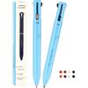 BeauFairy Penna per Trucco 4 in 1, 2 PCS, Multi-funzione Makeup Matita di Bellezza, Eyeliner, Matita per Sopracciglia, Matita per Labbra Penna Evidenziatore, Crea un Trucco di Lunga Durata (Blu)