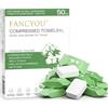 fancyou Asciugamani Compressi Monouso Grande Viaggio,Salviette Compresse Monouso Addensato Confezionati Individualmente,Asciugamano Compresso Portatili Per Il Viso per Andare In Vacanza(50 Pz Verde)