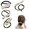 JCUGSBS 4 Pezzi Ciambella Chignon Accessori Acconciature Creatore di ciambella di capelli per capelli sottili Chignon Ciambella Donne Capelli,fiore perla capelli chignon creatore torsione