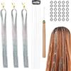 JCUGSBS 600+15 Fili di capelli glitterati per capelli 120/50cm Estensioni di capelli Tinsel Fili di capelli glitterati Estensione di capelli Fata capelli Tinsel Kit di estensione dei capelli
