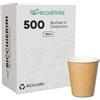 ecodrinks - 500 Bicchieri Carta Avana 180ml - Per Acqua, Cocktail, Bevande Calde e Fredde - Biodegradabili, Eco-friendly e Made in Italy