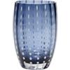 Zafferano Perle Bicchiere Tumbler Lavorato a Mano in Vetro Colorato Trasparente cl 32 h 109mm d 71mm, set 6 pezzi, Blu Grigio