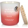 M&SENSE Candele Profumate Soia Pesca Bianca Fiori d'Arancia |400g, Aroma Floreale e Fruttato 80 Ore, Candela Profumata Naturale per Camere da Letto, Regalo Romantico per Anniversari