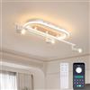 YUEEU 60CM Faretto da soffitto Led Plafoniera Soffitto 350° Dimmerabile Lampadario Cameretta Moderna Lampada da cucina da sala da pranzo 3 luci da soffittoper cucina camera da letto 32W+12W