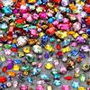 WILLBOND 320 strass da cucire, in vetro, gemme acriliche con foro, montatura a griffe argentate, con retro piatto, varie forme, per fai da te, artigianato, vestiti, scarpe, borse, decorazioni