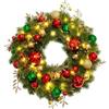 Avoalre 40cm Ghirlanda Natalizia con Luci LED Ghirlanda Natale a Batteria con Timer 8 Modalità Ghirlanda Natalizia per Porta Scale Camino Murale Finestre Interno Esterno Natale Decorazione