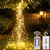 Cozymeow Luci Albero di Natale 2M 200 LED Luci di Natale da Esterno Cascata a Batteria con Telecomando, 8 Modalità Cascata Interno Impermeabile Catena Luminosa Natalizie per Balcone