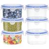 Kssvzz Set di 6 Contenitori per Alimenti con Coperchio, 600ml Contenitori Ermetici per Alimenti, Contenitori Plastica con Coperchio Senza BPA, Impilabile