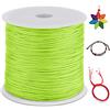 LEREATI 0.8mm Filo Nylon per Braccialetti, 100m Cordoncino per Braccialetti Cordoncino Natalizio Coda di Topo Cordoncino, Macrame Corda per Collane Perline Gioielli Fai da Te (Verde Fluorescente)