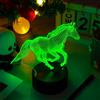 Fanimyholy Lampada 3D Cavallo, Lampada Cavallo Illusione, 3D Illusione Luce Notturna, 16 Colori Liberamente Commutabili, Alimentazione USB e a Batteria, Interruttore a Sfioramento, un Regalo a Sorpres