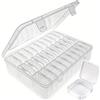 FutrLiv Set di 30 mini scatole portaoggetti in plastica con coperchio incernierato, in polipropilene trasparente, per gioielli, perline, artigianato, pillole, piccole parti, accessori fai da te, set