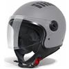 VINZ Como Casco Jet con Visiera ECE 22.06 Certificato | Per scooter, moto e Vespa | Uomo E Donna | nelle taglie dalla XS-XL| Disponibile in quattro colori - Titanio