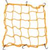 GOOFIT Corde Elastiche con Ganci Ragno Moto Rete Portaoggetti Sostituzione per Auto Bagagliaio Sostituzione per Coprire Appendere Casco ATV Biciclette 40 x 40 cm (Giallo)