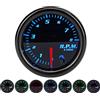 Riloer Tachimetro universale 12V per auto, tachimetro Riloer Auto 2/52mm con supporto di montaggio e cavo, 0-8000 RPM, display LED a 7 colori con illuminazione multicolore regolabile