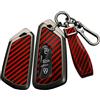 ontto Custodia per chiave auto, adatta per VW Golf 8 GTI ID.3 ID.4 ID.6 ID.7 Tiguan Passat B9 per Skoda Octavia Seat Leon Born Custodia portachiavi in fibra di carbonio con telecomando rosso