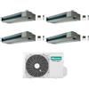 Hisense Climatizzatore Canalizzato Quadri Split serie Slim ADT 9+9+9+18 con 5AMW105U4RQC Inverter R32 Wi-Fi Optional Classe A++ ,