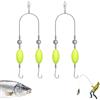 UYVPAER 2 Pezzi Doppio Gancio Con Filo Di Base Invertito, Doppio Gancio Per Pesca, Design Spaccato Anti-Groviglio Per Lanciare Delicatamente, Adatto Per Jigging, Drifting E Casting In Acqua Do