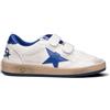 GOLDEN GOOSE - BALL STAR STRAP Sneaker ragazzo bianca/blu in pelle