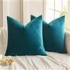 MIULEE Federe Cuscini per Camera da Letto Copricuscini in Velluto per Letto Matrimoniale Decorativi Federa per Salotto Soggiorno Elegante e Moderni Fodere Arredo 2 Pezzi 60X60 CM Blu Lago