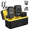 Neewer CM28 Microfono Lavalier Wireless a Bavero con Custodia Ricarica, 2 Clip per Mic, Anti Rumore, 4GB di Archiviazione, 9h di Riproduzione, Lav Mic Compatibile con iPhone/Android/PC/Fotocamera/iPad