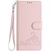 SEAHAI Cover per Xiaomi 11 Lite 5G NE/Xiaomi Mi 11 Lite Portafoglio, Custodia con Carino Gatto in Rilievo Premium PU Pelle Antiurto Case con Kickstand/Slot per Schede/Protezione RFID, Oro Rosa