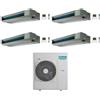 Hisense Climatizzatore Canalizzato Quadri Split serie Slim ADT 12+12+12+18 con 5AMW125U4RTA Inverter R32 Wi-Fi Opt. Classe A++ ,