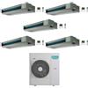 Hisense Climatizzatore Canalizzato Penta Split serie Slim ADT 9+9+9+9+18 con 5AMW125U4RTA Inverter R32 Wi-Fi Opt. Classe A++ ,