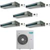 Hisense Climatizzatore Canalizzato Penta Split serie Slim ADT 9+9+9+12+12 con 5AMW125U4RTA Inverter R32 Wi-Fi Opt. Classe A++ ,
