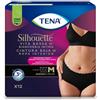 ESSITY Tena Silhouette Plus Taglia M Vita Bassa Mutande Assorbenti Adulto Confezione 12 Pz Nero