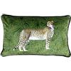 Paoletti Riva Paoletti ghepardo foresta cuscino foglia di palma design-velvet Feel fabric-piped edges-machine washable-100% (30,5 x 50,8 cm inches) - Progettato nel Regno Unito, poliestere, verde, 30 x 50 cm