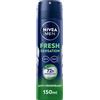 NIVEA (BEIERSDORF SpA) Nivea Men Fresh Sensation Deodorante Spray 150 ml, Deodorante uomo spray per una protezione 72h