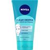 NIVEA (BEIERSDORF SpA) Nivea Clean Deeper Gel Scrub Viso Quotidiano 150 ml, Esfoliante viso per la cura della pelle grassa