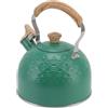 Atyhao Bollitore con Fischio Teiera Piano Cottura Modello di Buon Auspicio Pentola Acustica Fischio in Acciaio Inossidabile Bollitore Verde 2,5 Litri Bollitore per tè Teiera Bollitore