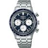 Seiko Cronografo sportivo da corsa (38,7 mm) quadrante blu navy/bracciale in acciaio inossidabile SSB477P1