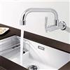 Cafopgrill G1/2in Corpo in ottone per acqua a parete/Tubo in acciaio inossidabile Rubinetto per lavabo Rubinetto per acqua fredda singolo da cucina Bagno (Tipo B 20 cm)