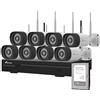 NIVIAN Kit Videosorveglianza WiFi Professionale 2K con 8 Telecamere IP, NVR 16 Canali, Immagini Super HD, IA Rilevamento Umano, Visione Notturna, Audio, HDMI, App EseeCloud, Registrazione 24/7 HDD