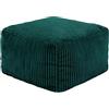 icon Amara Pouf Poggiapiedi, Verde Acqua, Velluto a Coste, Poltrona Sacco con Riempimento Incluso, Pouf Sacco, Camera da Letto, Soggiorno, Mobili Soggiorno