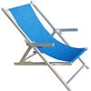 Huspert Sdraio da mare pieghevole in alluminio con braccioli 40x23x106 cm