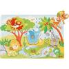 goki 57398 - Puzzle sonoro animali africani in legno, 30 x 21 x 3,4 cm, 6 pezzi
