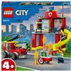 LEGO City Fire 60375 Caserma dei Pompieri e Autopompa, Camion Giocatto