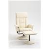DecHome Poltrona Relax Reclinabile con Movimento Manuale con Poggiapiedi in Ecopelle 80x69x110cm colore Crema - 201CW-839